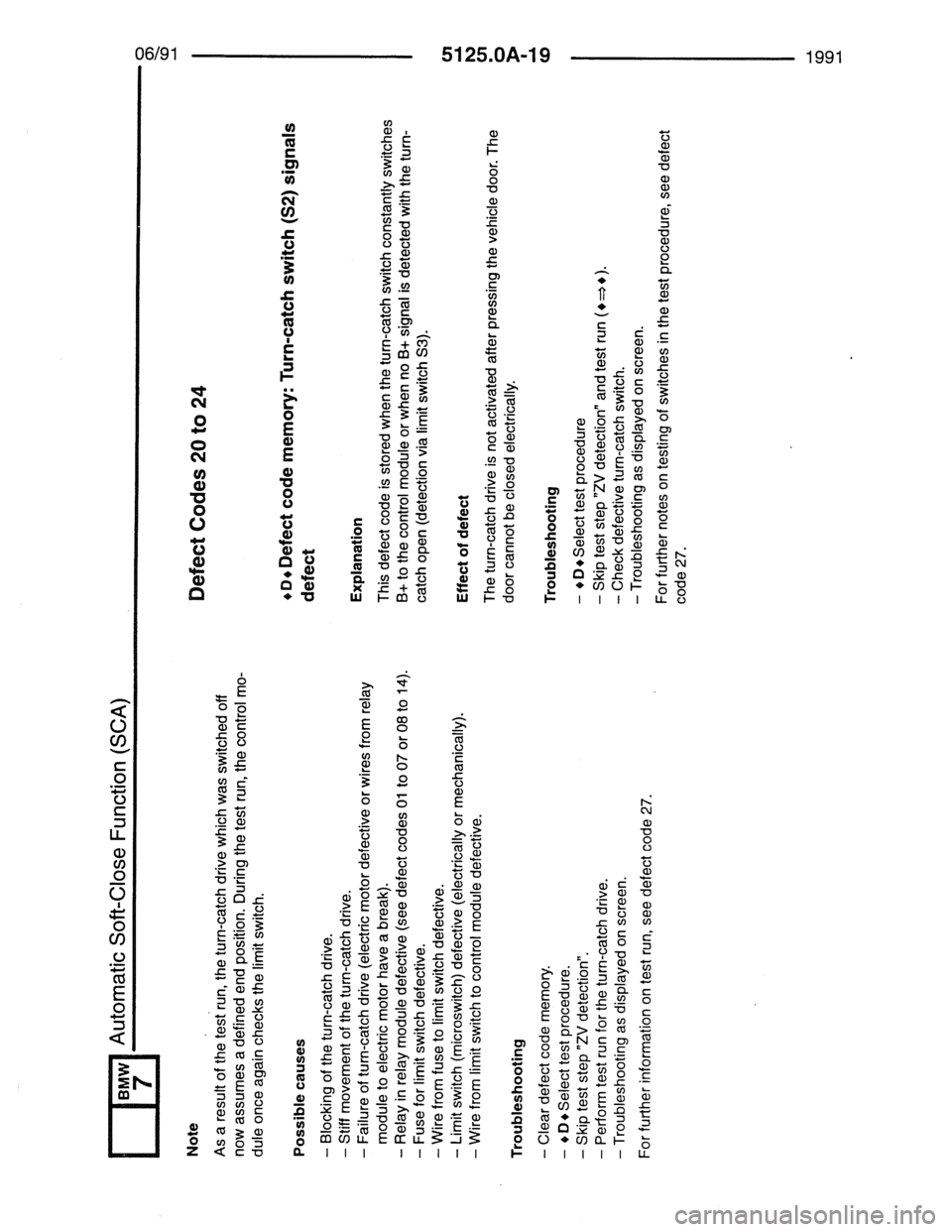 BMW 7 SERIES 1988 E32 Electrical Troubleshooting Manual 