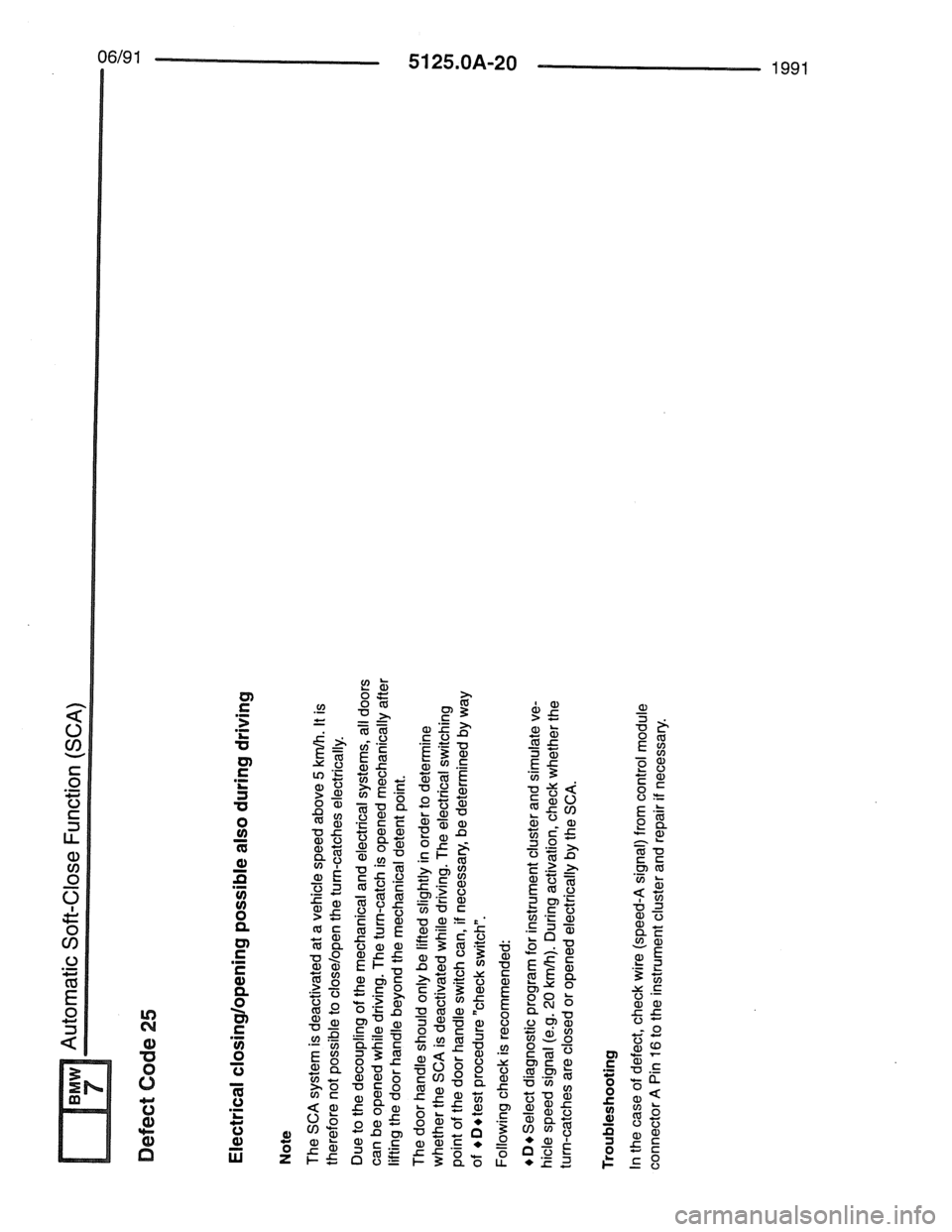 BMW 7 SERIES 1988 E32 Electrical Troubleshooting Manual 