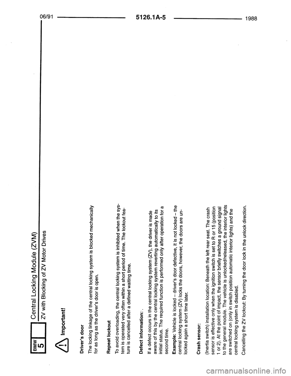 BMW 7 SERIES 1988 E32 Electrical Troubleshooting Manual 