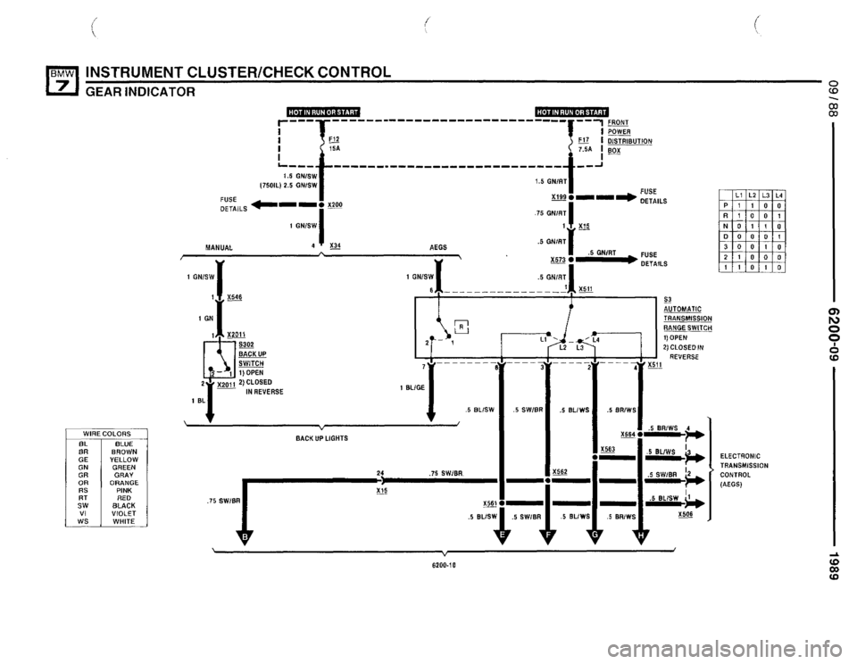BMW 735i 1989 E32 Electrical Troubleshooting Manual 