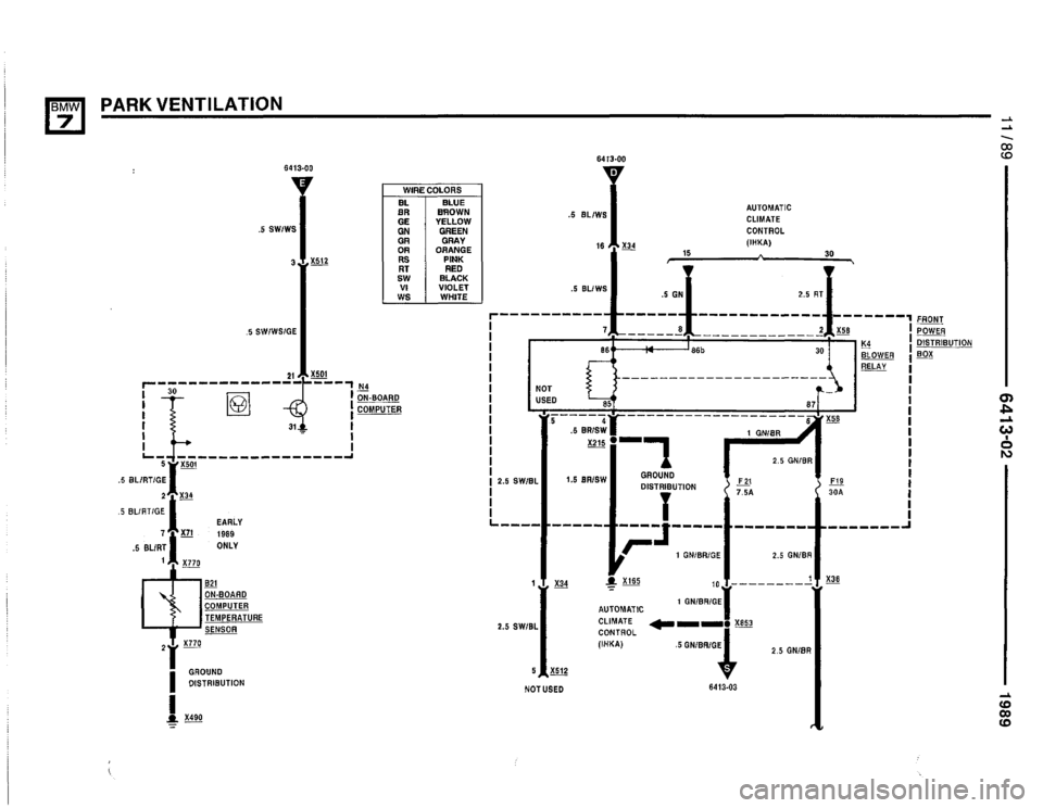 BMW 735i 1989 E32 Electrical Troubleshooting Manual 