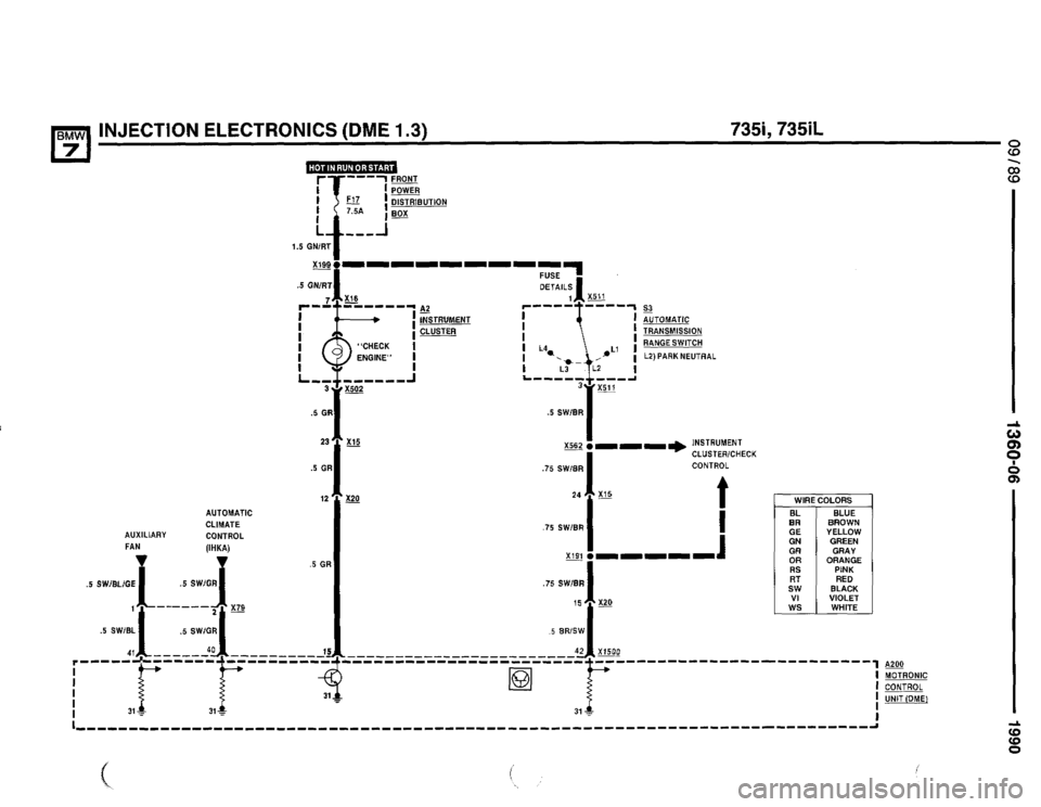 BMW 735il 1990 E32 Electrical Troubleshooting Manual 
