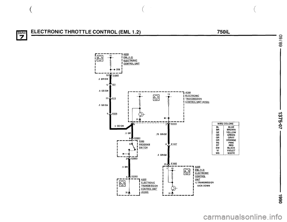 BMW 735il 1990 E32 Electrical Troubleshooting Manual 