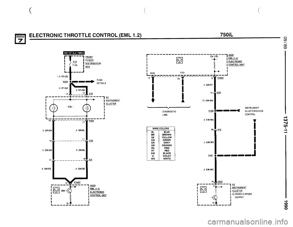BMW 735il 1990 E32 Electrical Troubleshooting Manual 
