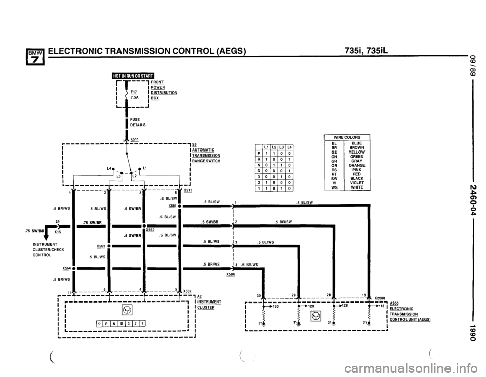 BMW 735il 1990 E32 Electrical Troubleshooting Manual 