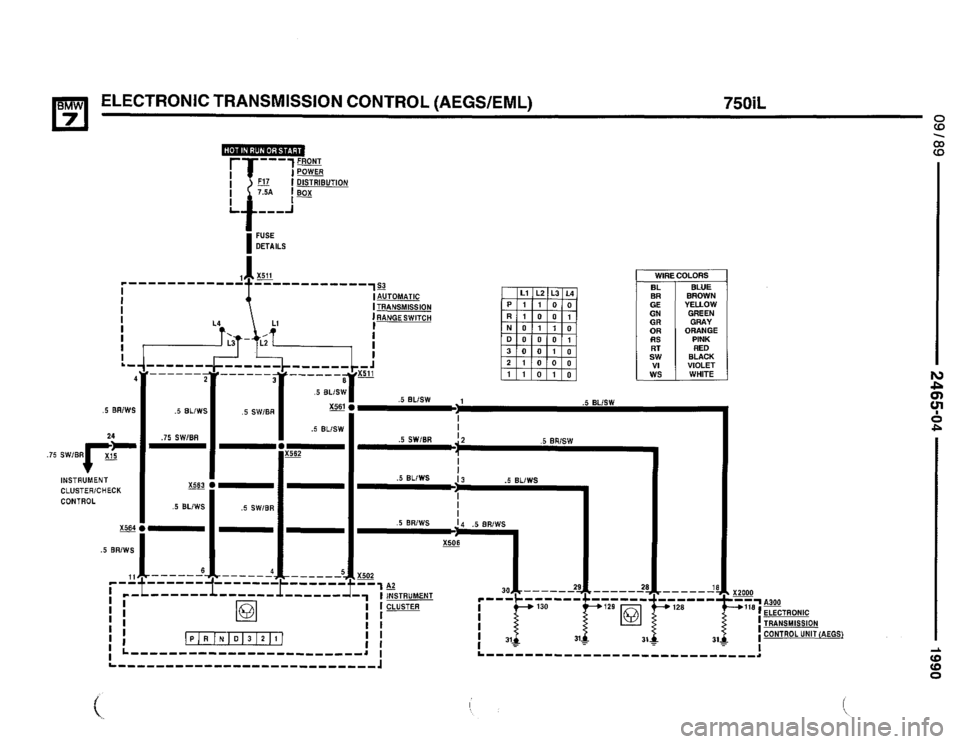BMW 750il 1990 E32 Electrical Troubleshooting Manual 