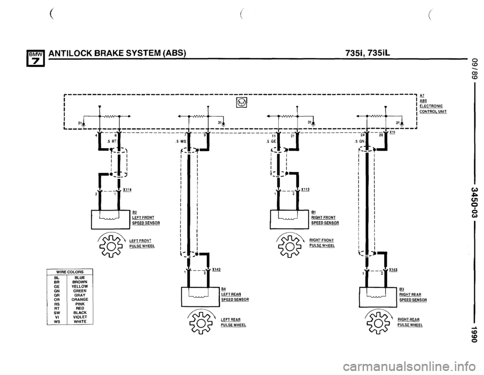 BMW 750il 1990 E32 Electrical Troubleshooting Manual 