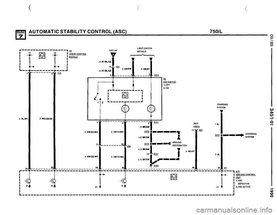 BMW 750il 1990 E32 Electrical Troubleshooting Manual 