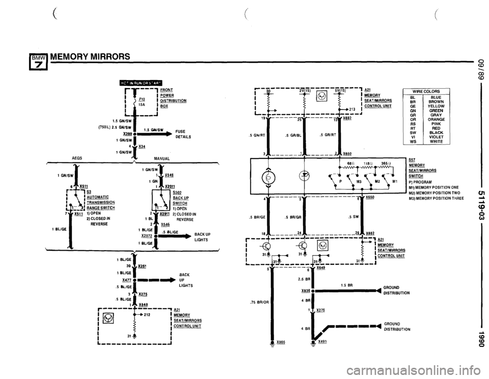 BMW 735il 1990 E32 Electrical Troubleshooting Manual 