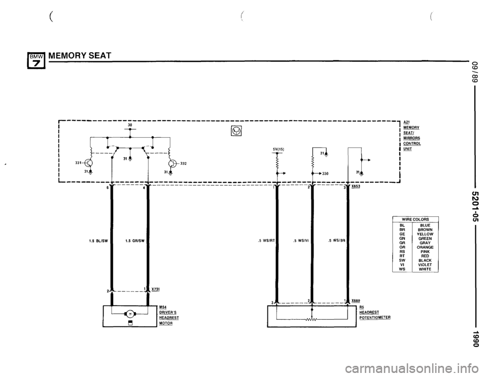 BMW 735il 1990 E32 Electrical Troubleshooting Manual 