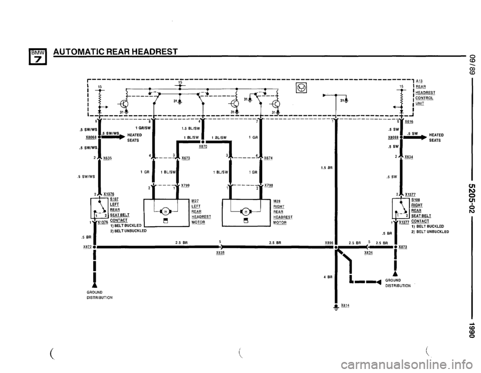 BMW 735il 1990 E32 Electrical Troubleshooting Manual 