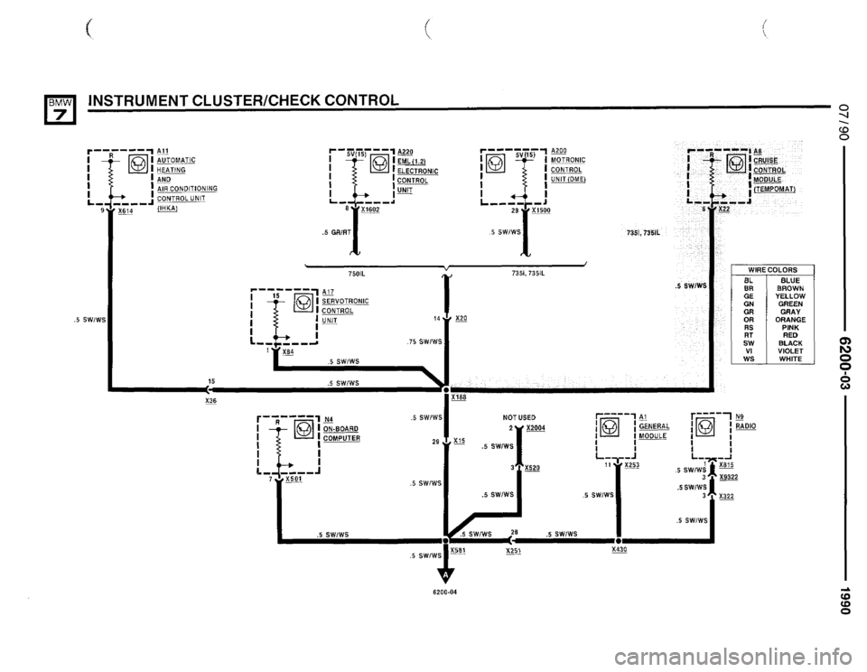 BMW 750il 1990 E32 Electrical Troubleshooting Manual 