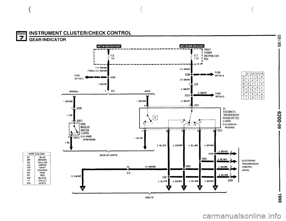 BMW 750il 1990 E32 Electrical Troubleshooting Manual 