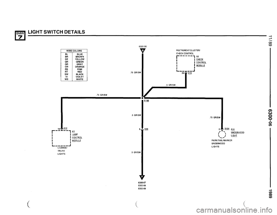 BMW 735il 1990 E32 Electrical Troubleshooting Manual 