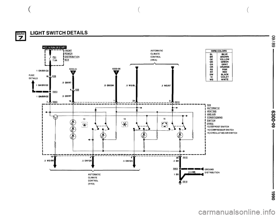 BMW 735il 1990 E32 Electrical Troubleshooting Manual 