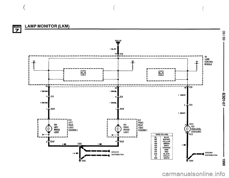 BMW 750il 1990 E32 Electrical Troubleshooting Manual 