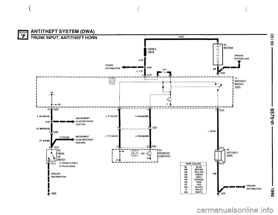 BMW 750il 1990 E32 Electrical Troubleshooting Manual 