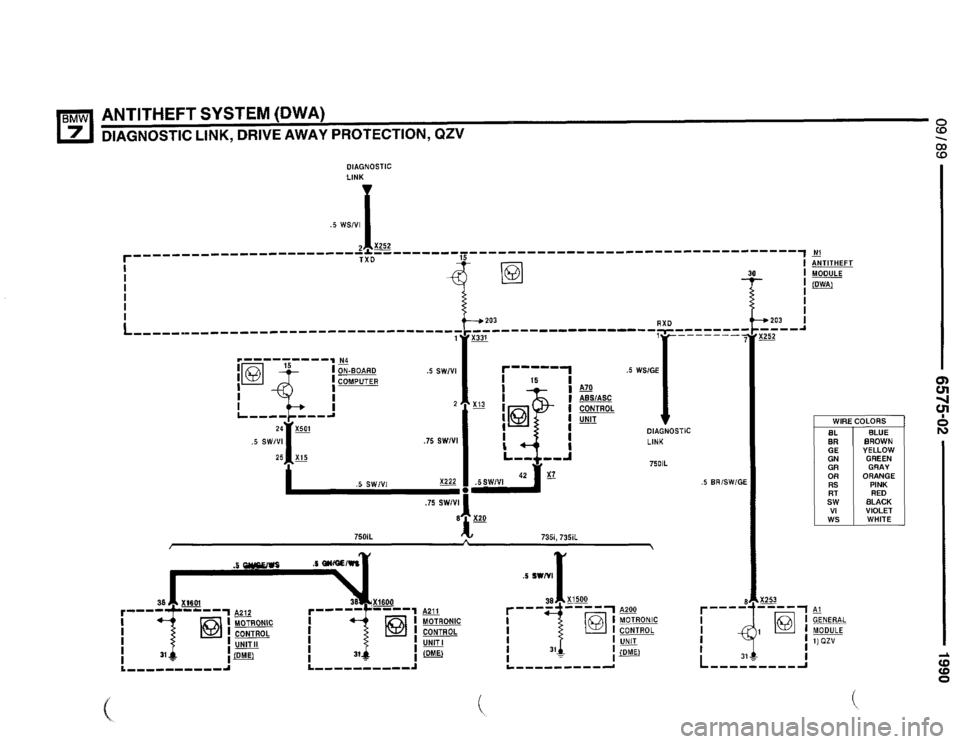 BMW 750il 1990 E32 Electrical Troubleshooting Manual 