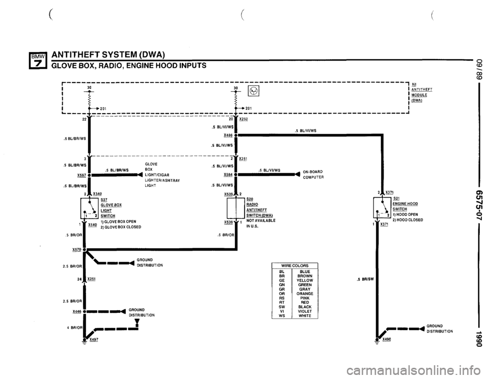 BMW 735il 1990 E32 Electrical Troubleshooting Manual 