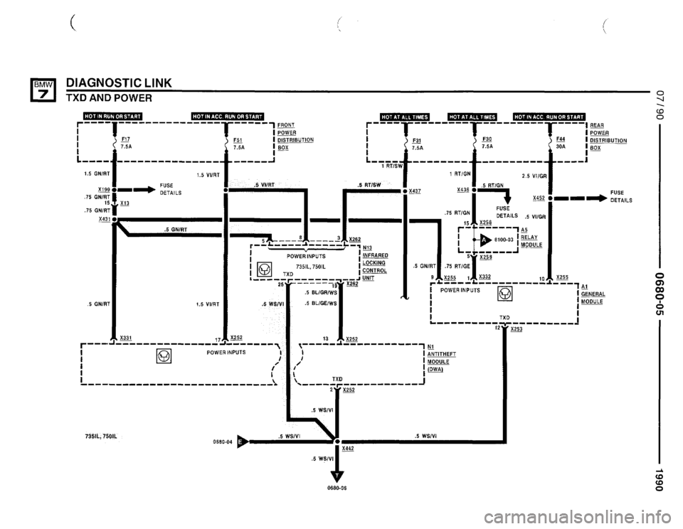 BMW 750il 1990 E32 Electrical Troubleshooting Manual 