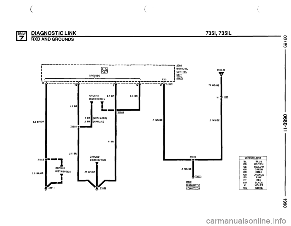 BMW 750il 1990 E32 Electrical Troubleshooting Manual 
