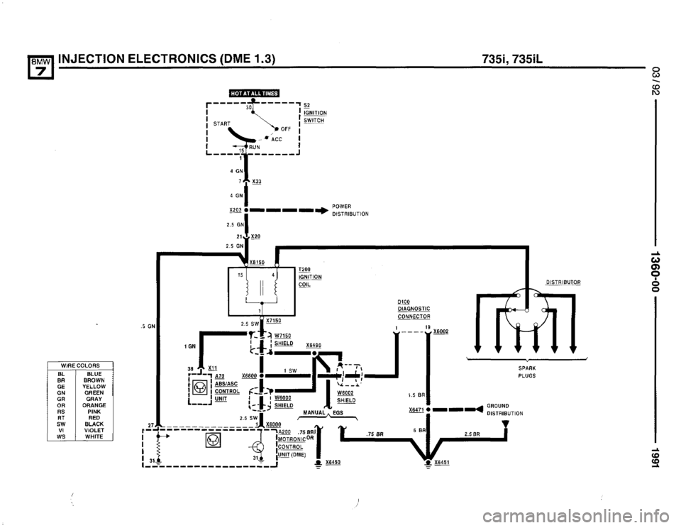 BMW 735i 1991 E32 Electrical Troubleshooting Manual 
