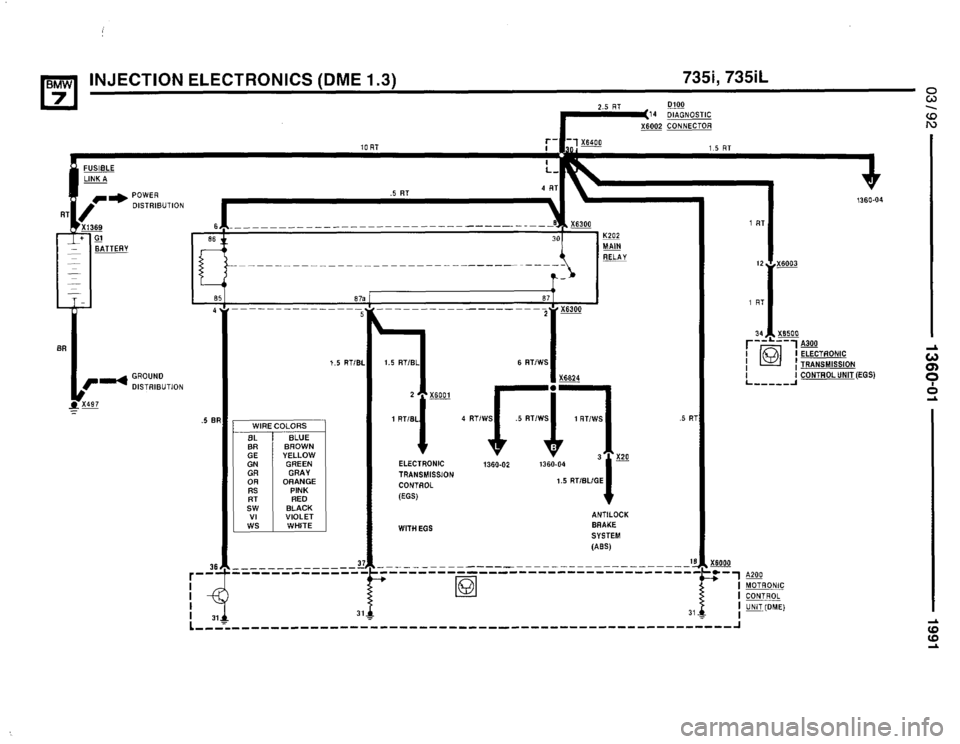 BMW 735i 1991 E32 Electrical Troubleshooting Manual 