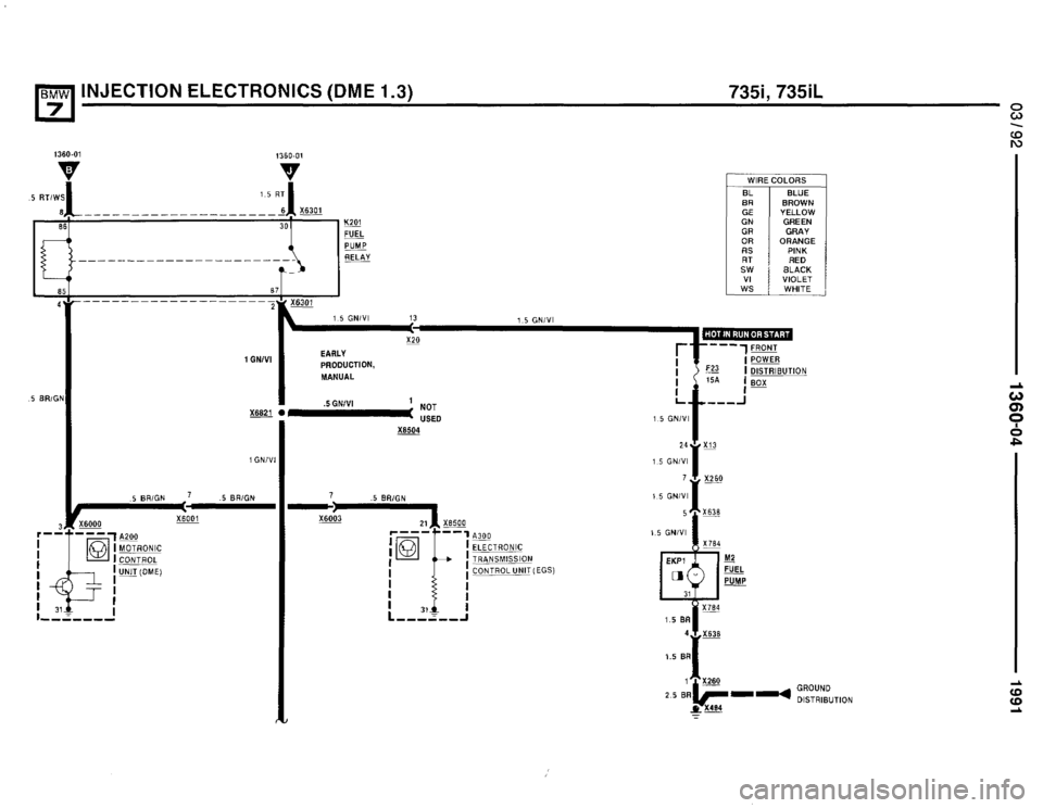 BMW 735i 1991 E32 Electrical Troubleshooting Manual 