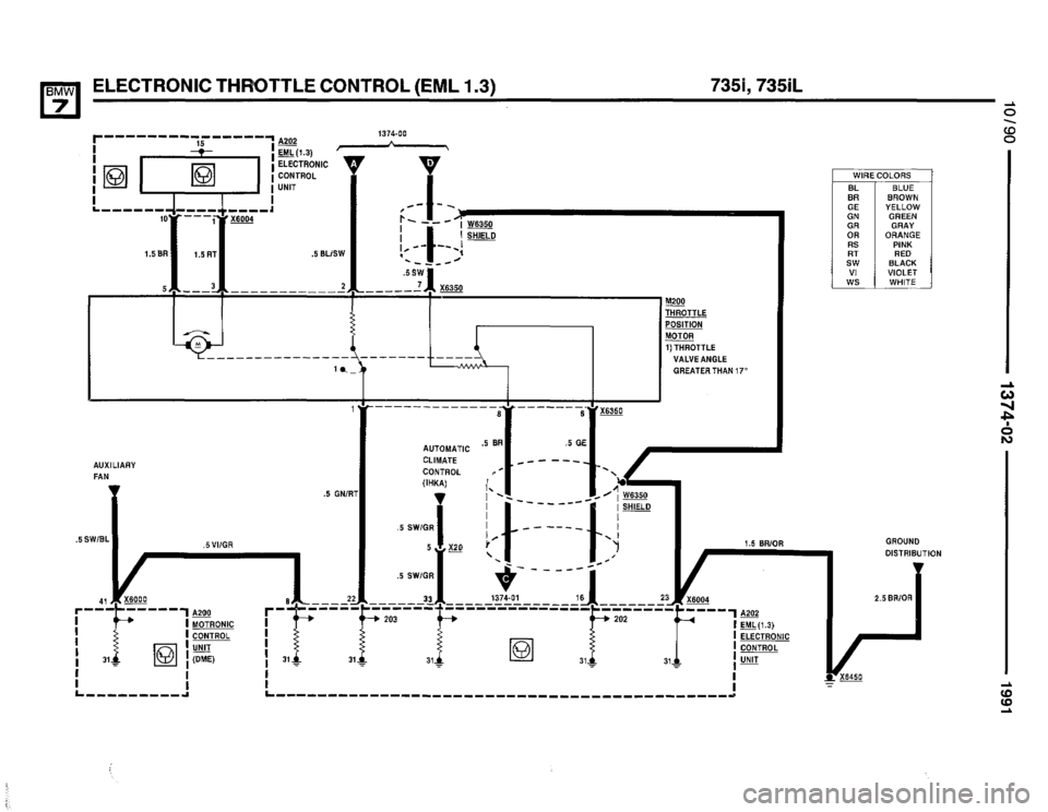 BMW 735i 1991 E32 Electrical Troubleshooting Manual 