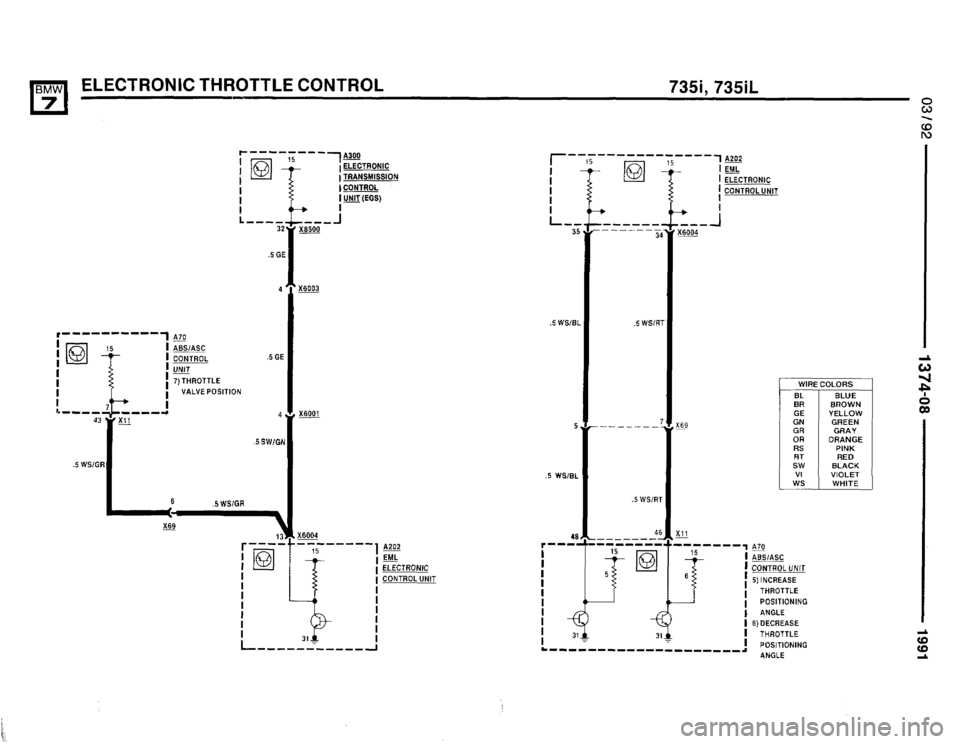 BMW 735i 1991 E32 Electrical Troubleshooting Manual 