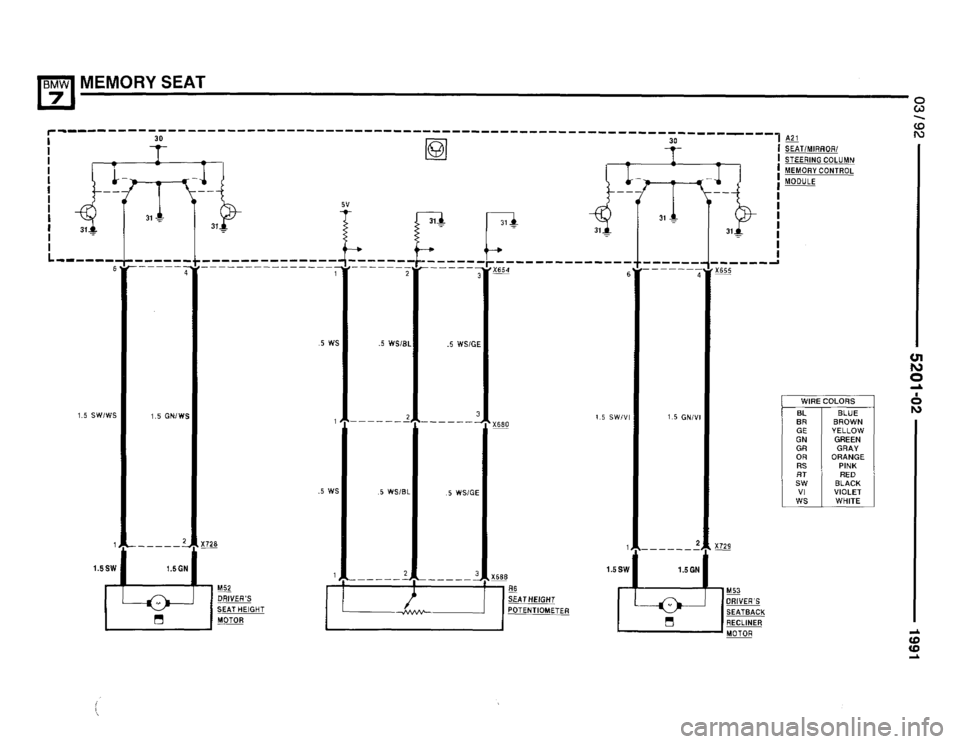 BMW 735i 1991 E32 Electrical Troubleshooting Manual 