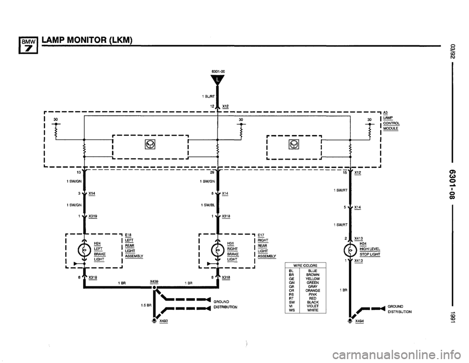 BMW 735i 1991 E32 Electrical Troubleshooting Manual 