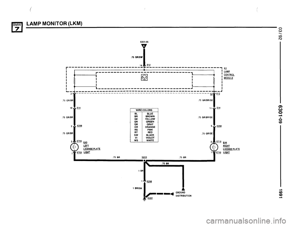 BMW 735i 1991 E32 Electrical Troubleshooting Manual 