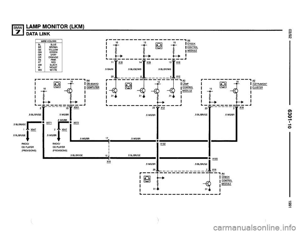 BMW 735i 1991 E32 Electrical Troubleshooting Manual 