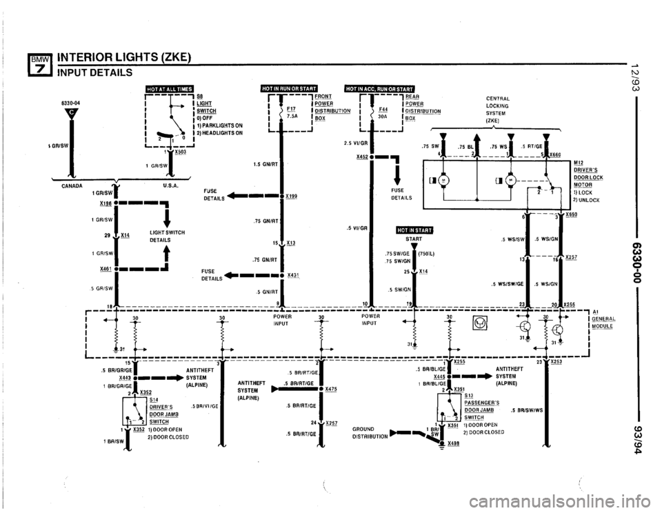 BMW 740i 1993 E32 Electrical Troubleshooting Manual 