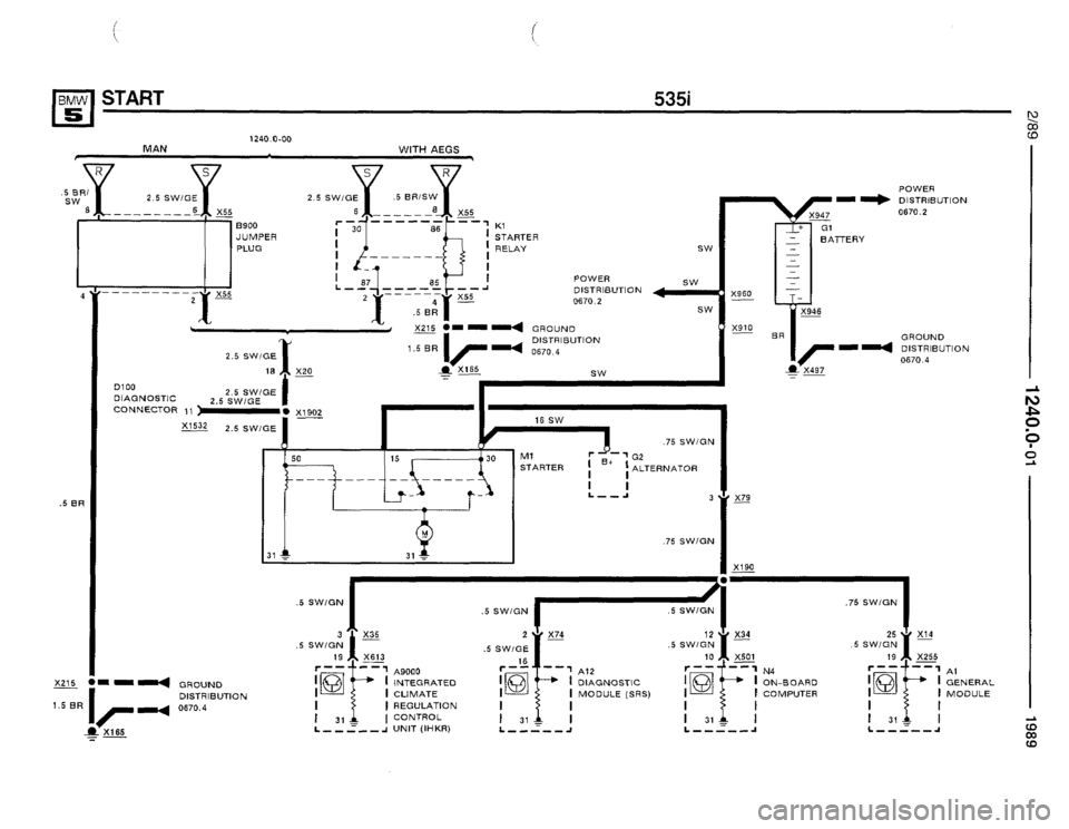BMW 535i 1989 E34 Electrical Troubleshooting Manual 