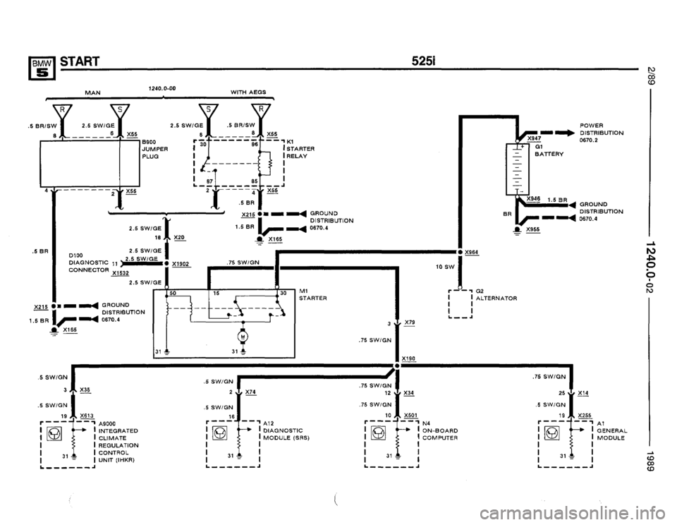 BMW 535i 1989 E34 Electrical Troubleshooting Manual 