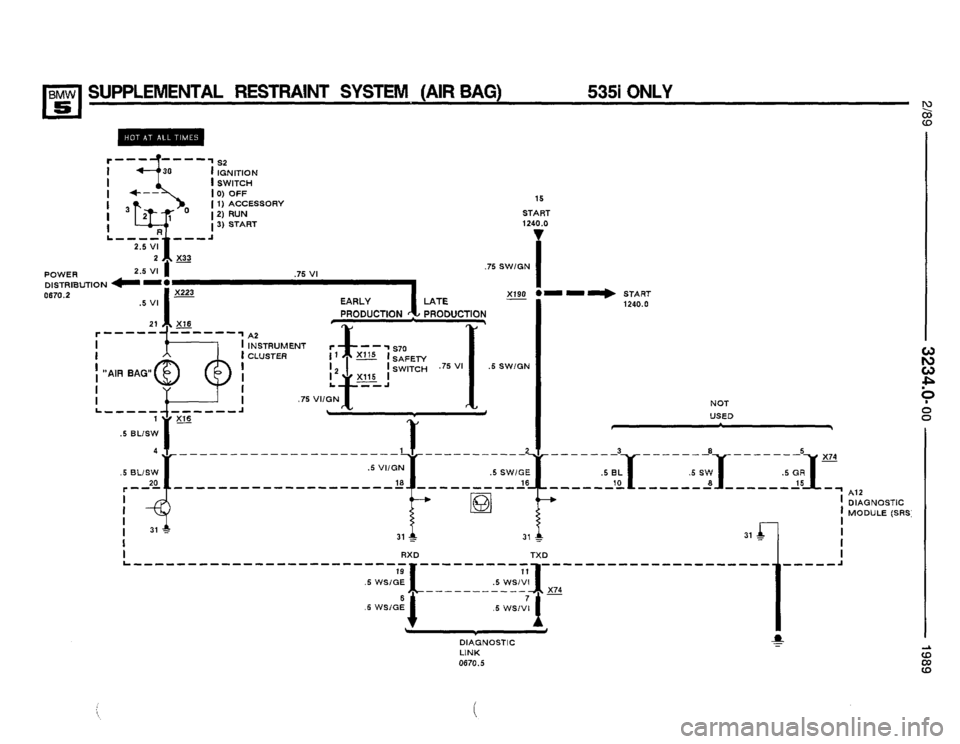 BMW 525i 1989 E34 Electrical Troubleshooting Manual 