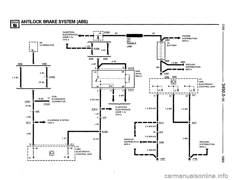 BMW 535i 1989 E34 Electrical Troubleshooting Manual 