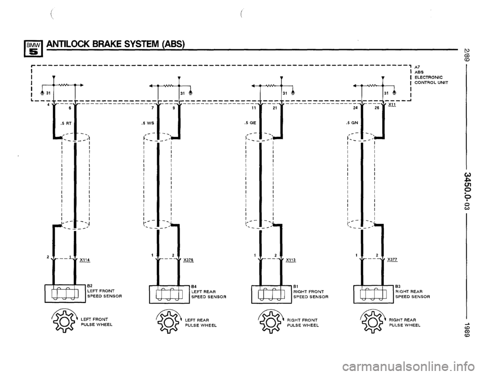 BMW 535i 1989 E34 Electrical Troubleshooting Manual 