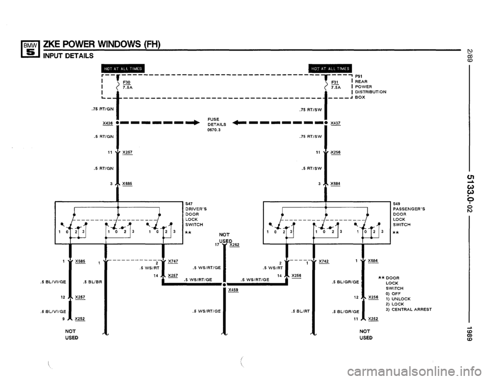 BMW 525i 1989 E34 Electrical Troubleshooting Manual 