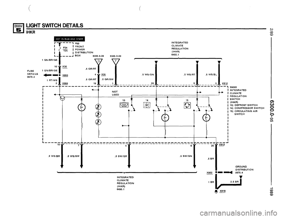 BMW 525i 1989 E34 Electrical Troubleshooting Manual 