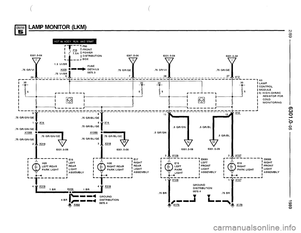 BMW 535i 1989 E34 Electrical Troubleshooting Manual 