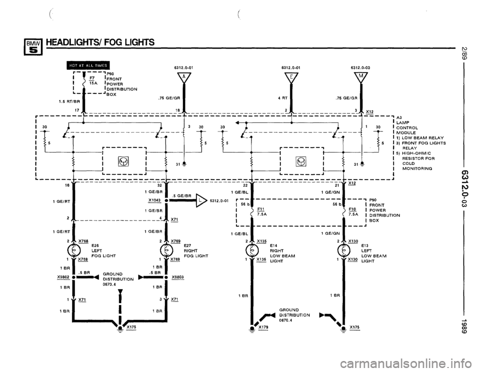 BMW 535i 1989 E34 Electrical Troubleshooting Manual 