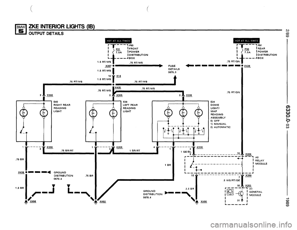 BMW 525i 1989 E34 Electrical Troubleshooting Manual 