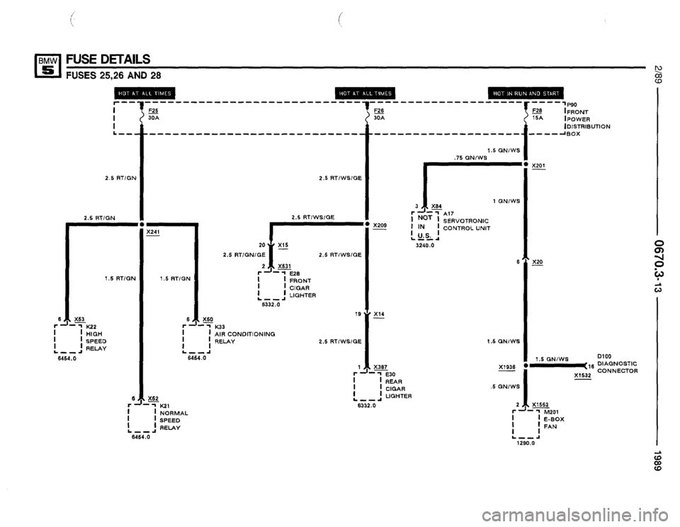 BMW 535i 1989 E34 Electrical Troubleshooting Manual 