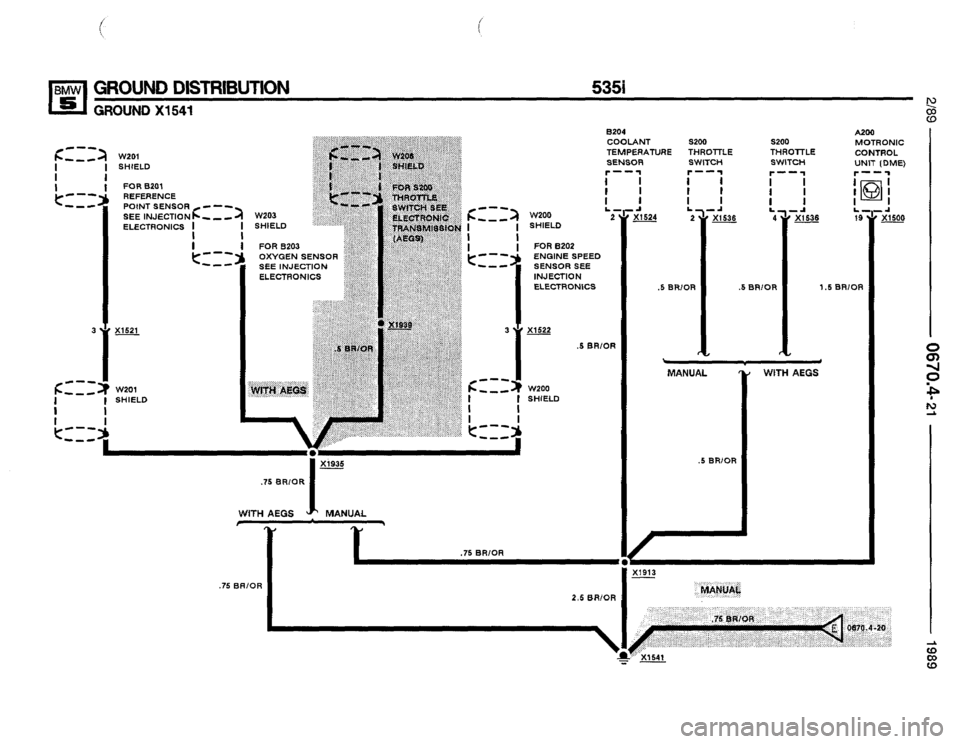 BMW 535i 1989 E34 Electrical Troubleshooting Manual 