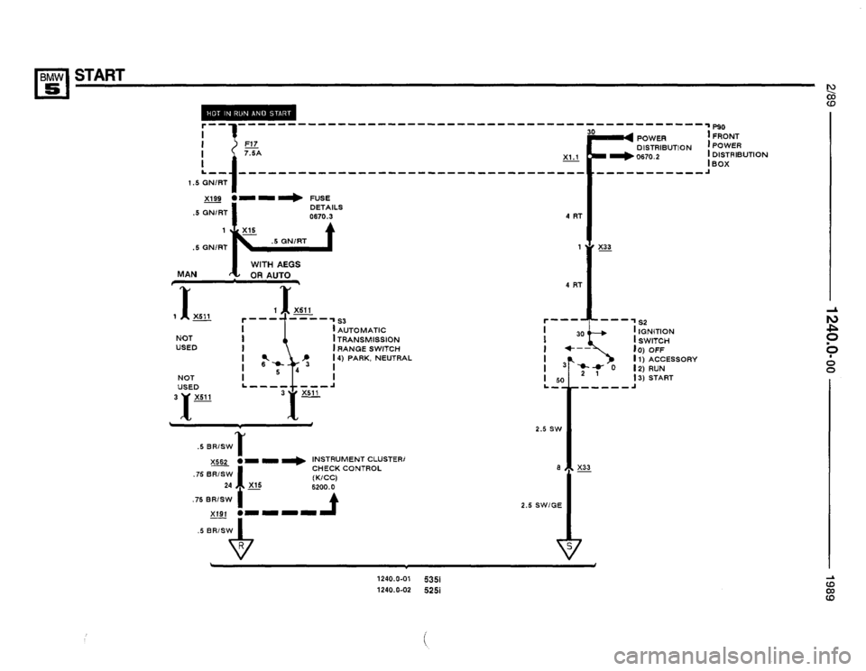 BMW 535i 1989 E34 Electrical Troubleshooting Manual 