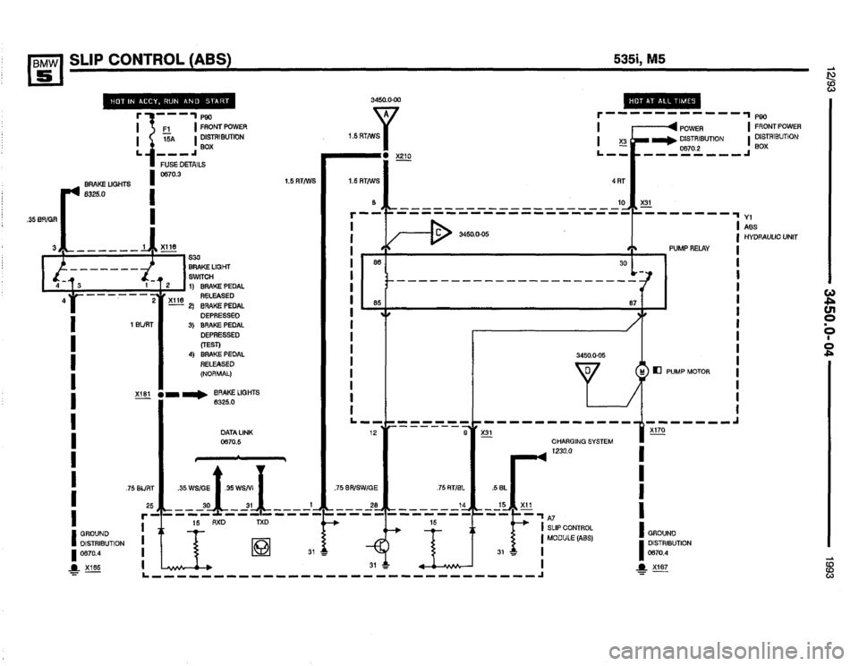BMW M5 1993 E34 Electrical Troubleshooting Manual 