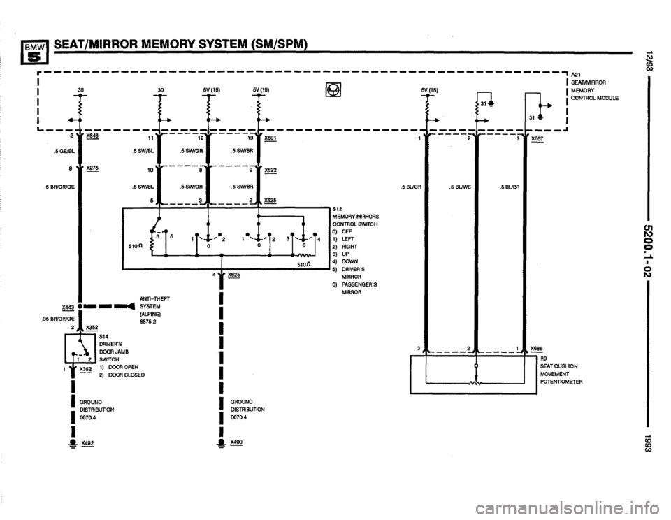 BMW M5 1993 E34 Electrical Troubleshooting Manual 